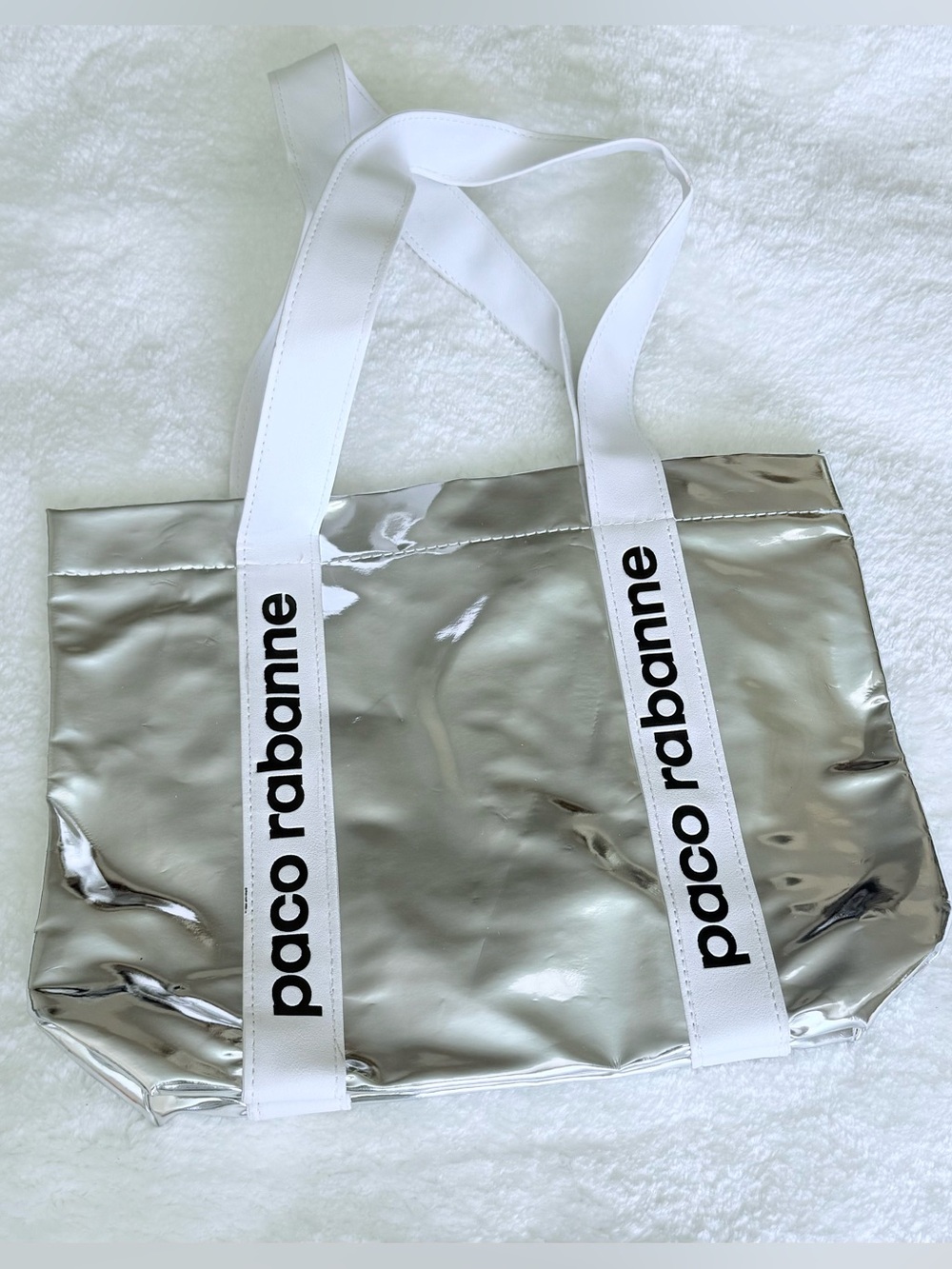 Paco Rabanne X SeaTrees Silver Tote Bag Large Like New